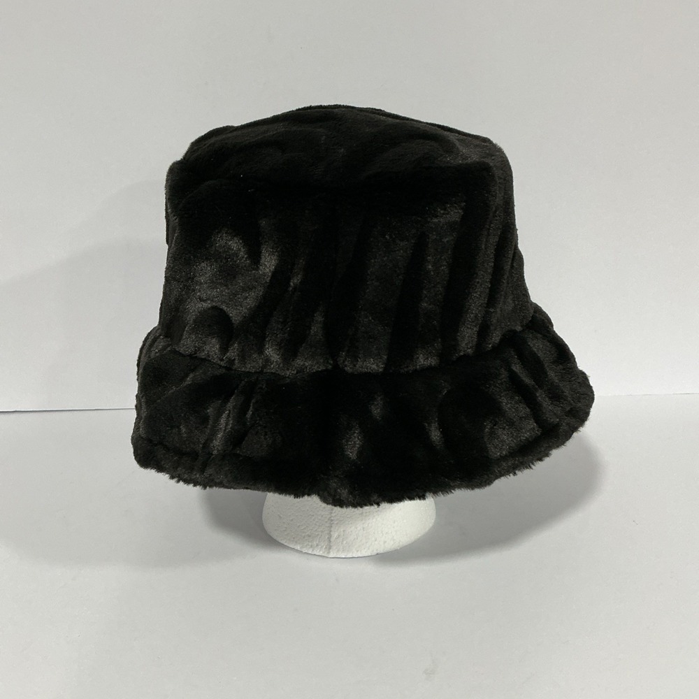 Nike Apex Bucket Hat, Faux Fur, Black, Swoosh, Small